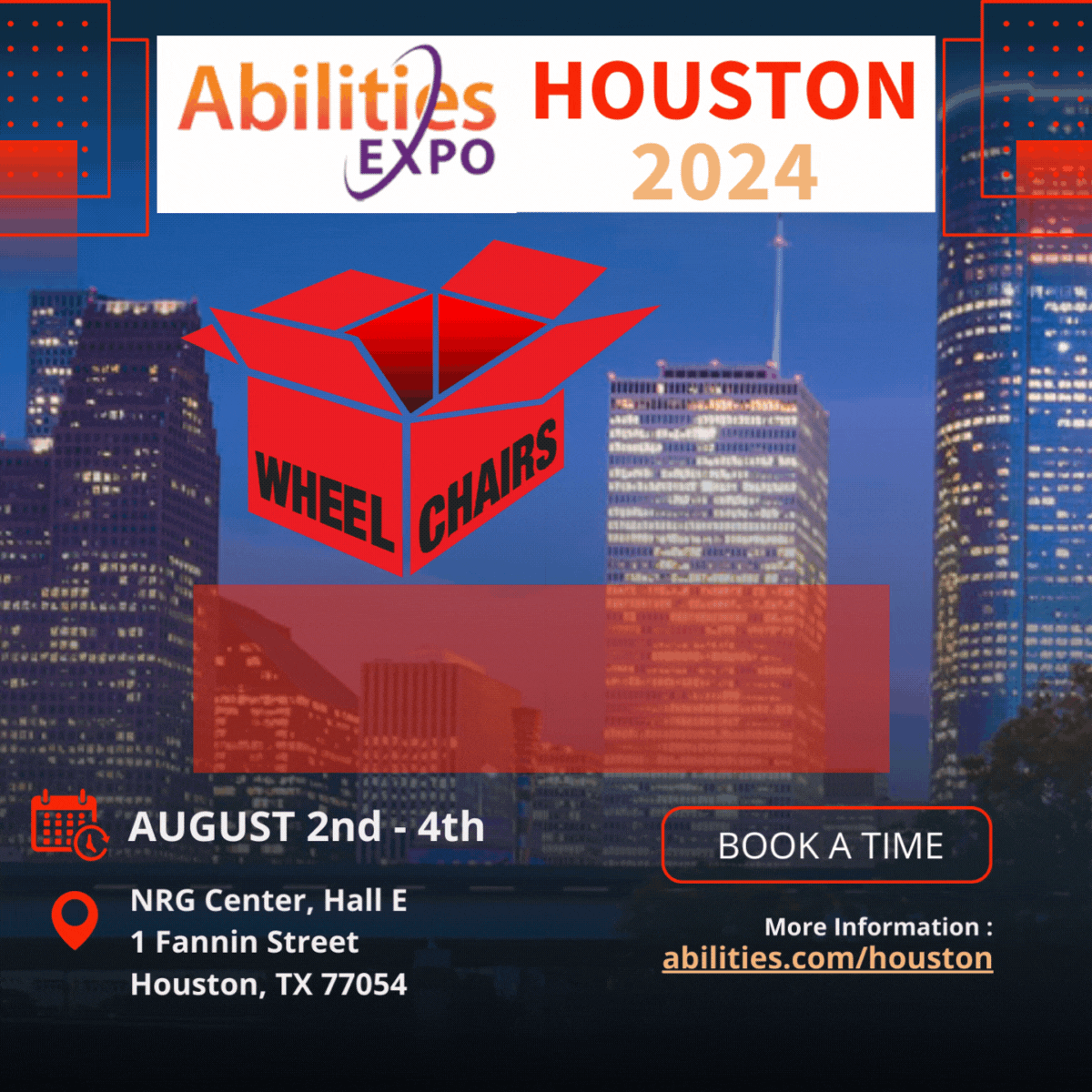 box wheelchairs will be at houston abilities expo august second thru the fourth at the n r g center hall e click to book time